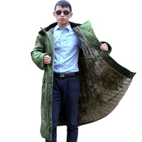 军迷用长款加毛棉军大衣老式劳保绿大衣 加毛款 毛军绿色 均码