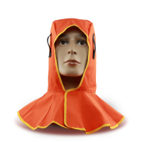 CKT-6690 劳保防尘披肩帽 阻燃防焊渣飞溅焊工帽子 帆布风帽电焊焊工头套电焊披肩帽