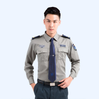 谋福620谋福 620 新式物业保安服短袖衬衣保安衣服夏季制服夏装工作服套装(尺寸165灰色长袖衬衣+配件 )