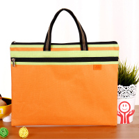 真彩 真彩A4文件袋 ZC-828 彩色双层拉链手提文件包 办公防水公文袋帆布资料包 橙色