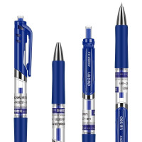 得力（deli）S01中性笔按动中性笔签字笔0.5mm12支装 蓝色5盒起订