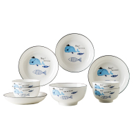 菲米·生活(PHMI)快乐鱼生 陶瓷餐具套装FM-TC2012