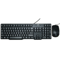 罗技 MK100有线键盘鼠标套装 黑色 (键盘PS2接口,鼠标USB接口)