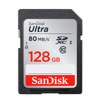 [官方授权]闪迪(SanDisk)SD卡128G SDHC高速C10 松下佳能单反相机存储卡128G内存卡 读取80M