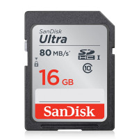 [官方授权]闪迪(SanDisk)SD卡16G SDHC高速C10 松下佳能单反相机存储卡 16G内存卡 读取80M