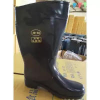 宏剑 雨靴耐油耐酸耐碱耐寒耐磨胶鞋雨鞋水靴黑色高筒46码