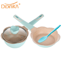 韩国迪迪尼卡（Didinika）宝宝辅食锅婴儿奶锅16cm小锅平底锅煎锅炒锅麦饭石不粘锅煮面热牛奶锅