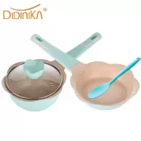 韩国迪迪尼卡（Didinika）宝宝辅食锅婴儿奶锅16cm小锅平底锅煎锅炒锅麦饭石不粘锅煮面热牛奶锅