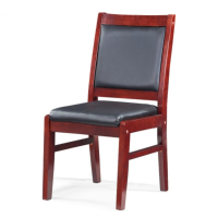 皮质实木椅 不带扶手 办公家具实木办公椅