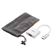 联想(Lenovo)H201 HDMI转VGA转换器 高清视频转接头 带音频/安卓接口适配器 笔记本小米盒子/投影显示器