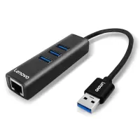 联想(Lenovo)A615 USB转千兆有线网口转接器 以太网卡转换器 hub集线器 USB分线器