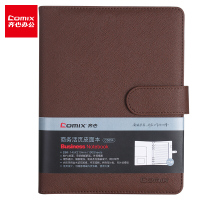 齐心(Comix) 皮面文具笔记本子/记事本/日记本/会议记录本/孔夹活页本 25K/100张 风度系列 C5854 棕
