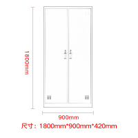 中伟二门更衣柜铁皮柜储物柜员工柜浴室健身柜定制款