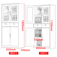 中伟文件柜办公柜钢制铁皮柜资料柜档案柜储物柜中二斗文件柜