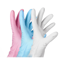 茶花 PVC耐用手套（3双装 ）洗碗手套防水防滑家务手套