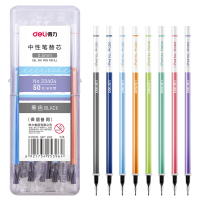 得力(deli)中性笔芯替芯 0.5mm签字笔芯 全针管 50支/桶黑色33404