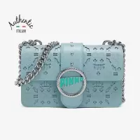 Pinko/品高 女士牛皮镂空花纹单肩包 1P21BFY5EQ薄荷绿