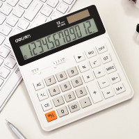 得力(deli)1675太阳能计算器大屏财务桌面计算器 白色 (台)