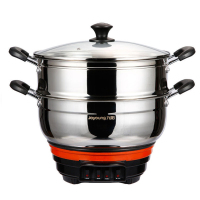 九阳(Joyoung)电蒸锅 JK-30R2 炒蒸煎 304不锈钢 双层设计 五档调节 2-5人