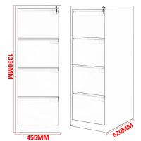 中伟文件柜快劳柜A4卡箱资料柜四斗卡箱办公柜加厚款