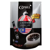 马来西亚进口奢斐CEPHEI美式黑咖啡袋装120条纯咖啡速溶咖啡粉240克
