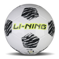李宁(LI-NING)足球5号成人儿童练习足球4号青少年小学生PU比赛训练足球外室内通用 (5号成人)白黑LFQK533
