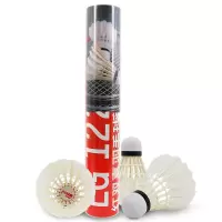 红双喜DHS 羽毛球比赛训练耐打复合软木鹅毛球E-EG12(12只装)