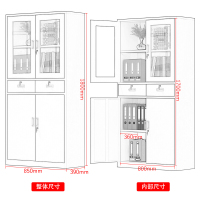 中伟书柜储物柜文件柜办公柜钢制铁皮柜资料柜档案柜中二斗文件柜升级款