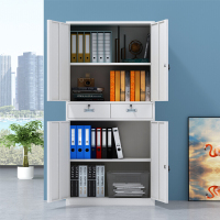 中伟文件柜铁皮柜办公柜钢制资料储物档案凭证上下铁门中二斗柜(加厚)