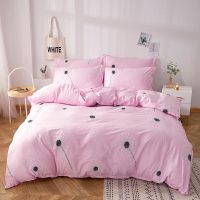 大千 家纺全棉四件套双人被套床单清新印花套件1.8米床上用品(QH)