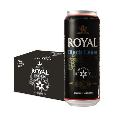 丹麦原装进口 ROYAL皇家黑啤酒500ml*12听/箱