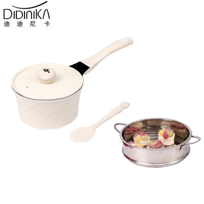 迪迪尼卡(Didinika) 萌熊乐园系列宝宝辅食婴儿奶锅蒸锅麦饭石不粘锅煮泡面热牛奶锅