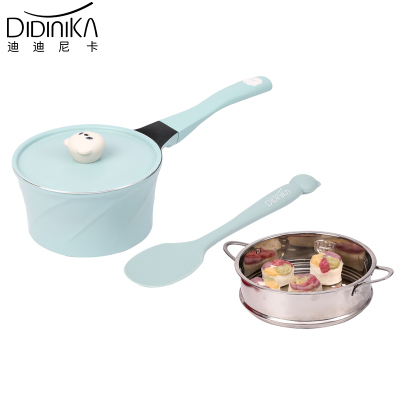 迪迪尼卡(Didinika) 萌熊乐园系列宝宝辅食婴儿奶锅蒸锅麦饭石不粘锅煮泡面热牛奶锅