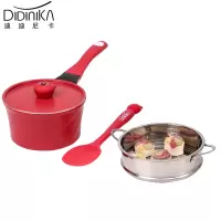 迪迪尼卡(Didinika) 萌熊乐园系列宝宝辅食婴儿奶锅蒸锅麦饭石不粘锅煮泡面热牛奶锅