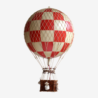 AUTHENTIC MODELS荷兰进口 复古客厅儿童房装饰挂饰模型 空中的浪漫旅行 红格大号热气球
