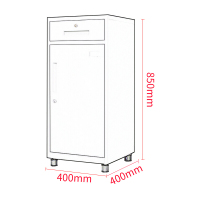 中伟文件柜矮柜铁皮档案柜白色一斗一门