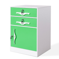 中伟文件柜办公柜矮柜抽屉柜钢制铁皮档案床头柜二斗一门绿色