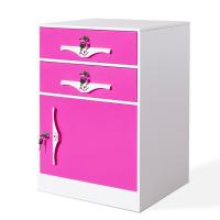 中伟文件柜办公柜矮柜抽屉柜钢制铁皮档案床头柜二斗一门粉红色