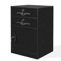 中伟文件柜办公柜矮柜抽屉柜钢制铁皮档案床头柜二斗一门黑色