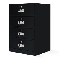 中伟文件柜办公柜矮柜抽屉柜钢制铁皮档案床头柜四斗柜黑色