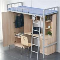 宿舍铁床单人组合床上下床高低床含衣柜书桌