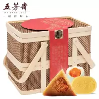 五芳斋 韵味五芳 篮粽子装盒(140克*2只*3袋)东坡肉 栗子鲜肉 蜜枣各2只 咸鸭蛋6枚 绿豆糕6枚 1290克
