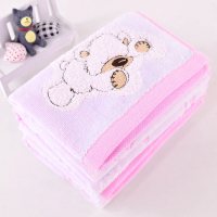 金号 舒适无捻提缎割绣面巾童巾T1180WH