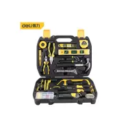 得力(deli) DL5965 多功能五金工具箱手动工具套装电工维修工具箱家用应急包112件
