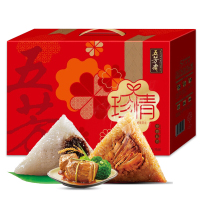 五芳斋 珍情五芳粽子盒装(140克*2只*4袋)猪肉4只 豆沙 赤豆各2只 1120克