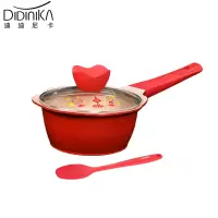 迪迪尼卡(Didinika)宝宝辅食锅婴儿奶锅16cm小锅平底汤锅麦饭石不粘锅煮泡面热牛奶锅