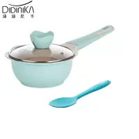 迪迪尼卡(Didinika)宝宝辅食锅婴儿奶锅16cm小锅平底汤锅麦饭石不粘锅煮泡面热牛奶锅