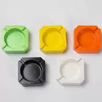 彩色塑料方形烟灰缸定制 颜色随机