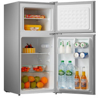 美的(Midea)冰箱小型迷你小冰箱112升/L家用宿舍电冰箱小型静音 [双门112升浅灰]BCD-112CM