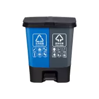分类式脚踏垃圾桶 可回收+其他垃圾 60L